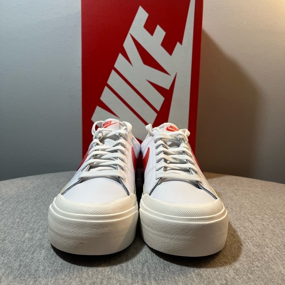Nike Court Legacy Lift White Gold Red Causal Women Shoe Size 8.5 DM7590-110 - Picture 2 of 11